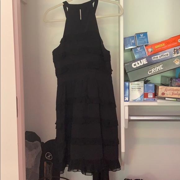 Tibi Black Dress with Ruffle Detail - Picture 2 of 3